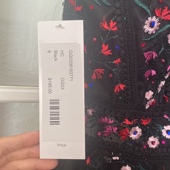 Dave and Johnny Black Embroidered Homecoming Dress - Picture 4 of 8